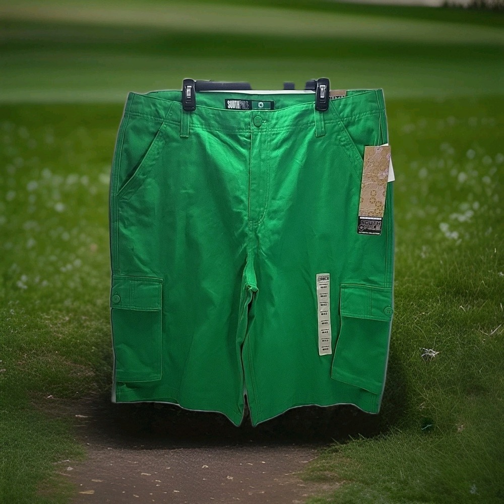 Vintage Y2k Southpole Green Cargo Shorts Men's 42 RN82628 New With Tags‎